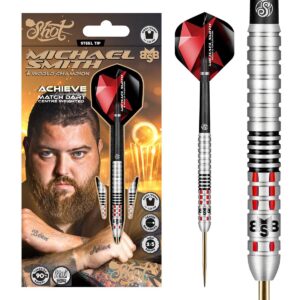 Shot Michael Smith Achieve Steel Tip Dart Set-90% Tungsten